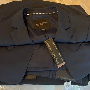 Banana Republic Long and Lean Blazer & Ryan Straight Pant Suit Set - Navy